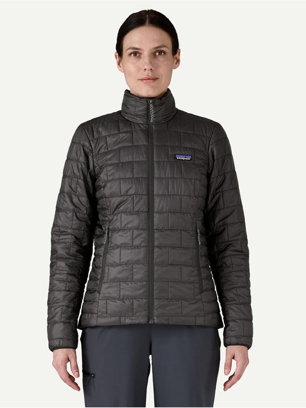 Patagonia Women's Black Nano Puff Jacket Warm Coat Size Small Distressed